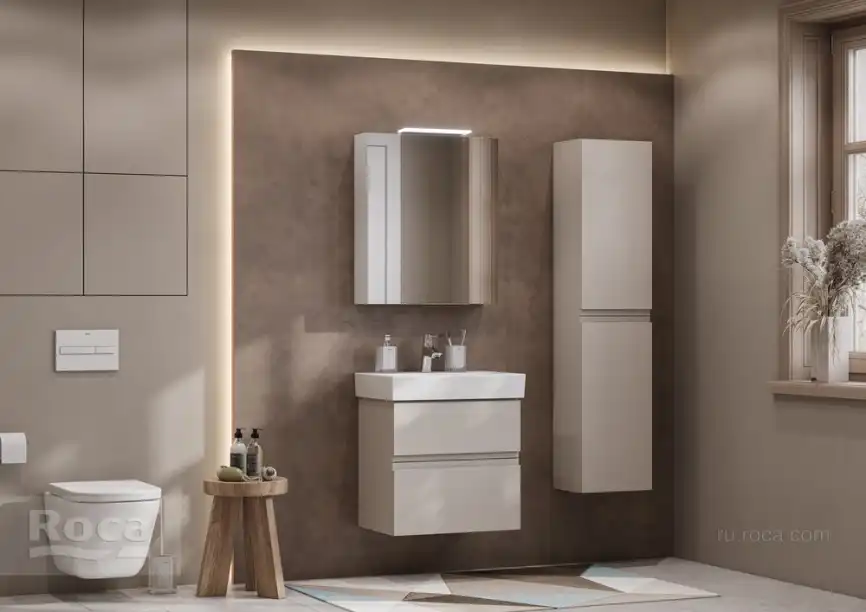 Тумбы под раковину Roca Oleta 60 A857639515 подвесная, цвет, Капучино фото 9