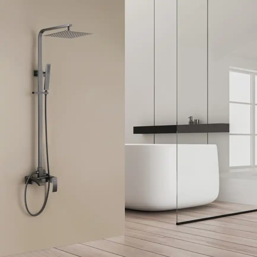 Душевая стойка ABBER Wasserfall AF8616NGL с изливом, никель фото 2