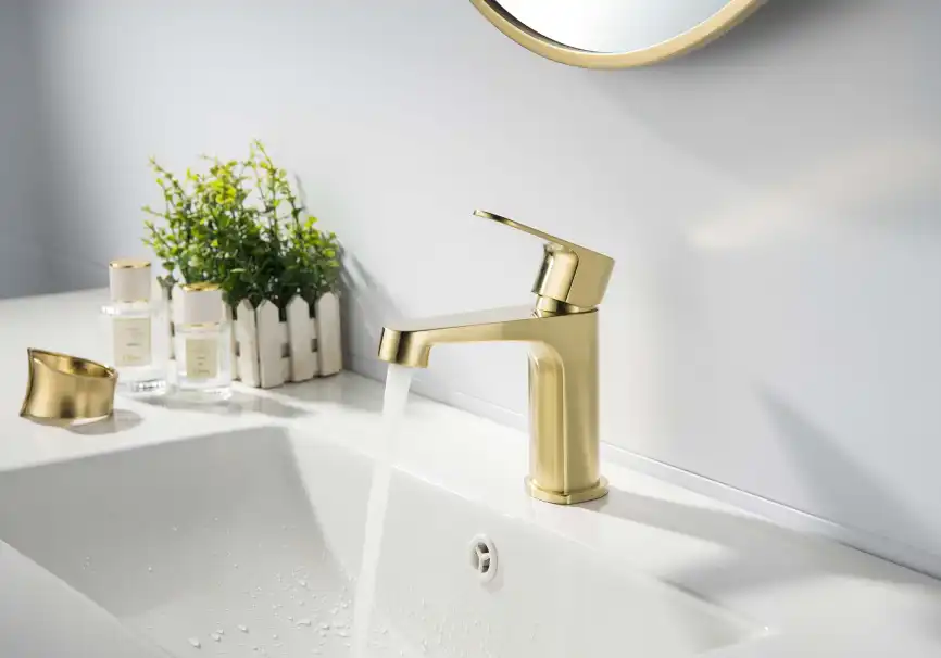 Смеситель для раковины Aquatek Оберон AQ1210BG, Золото матовое фото 5