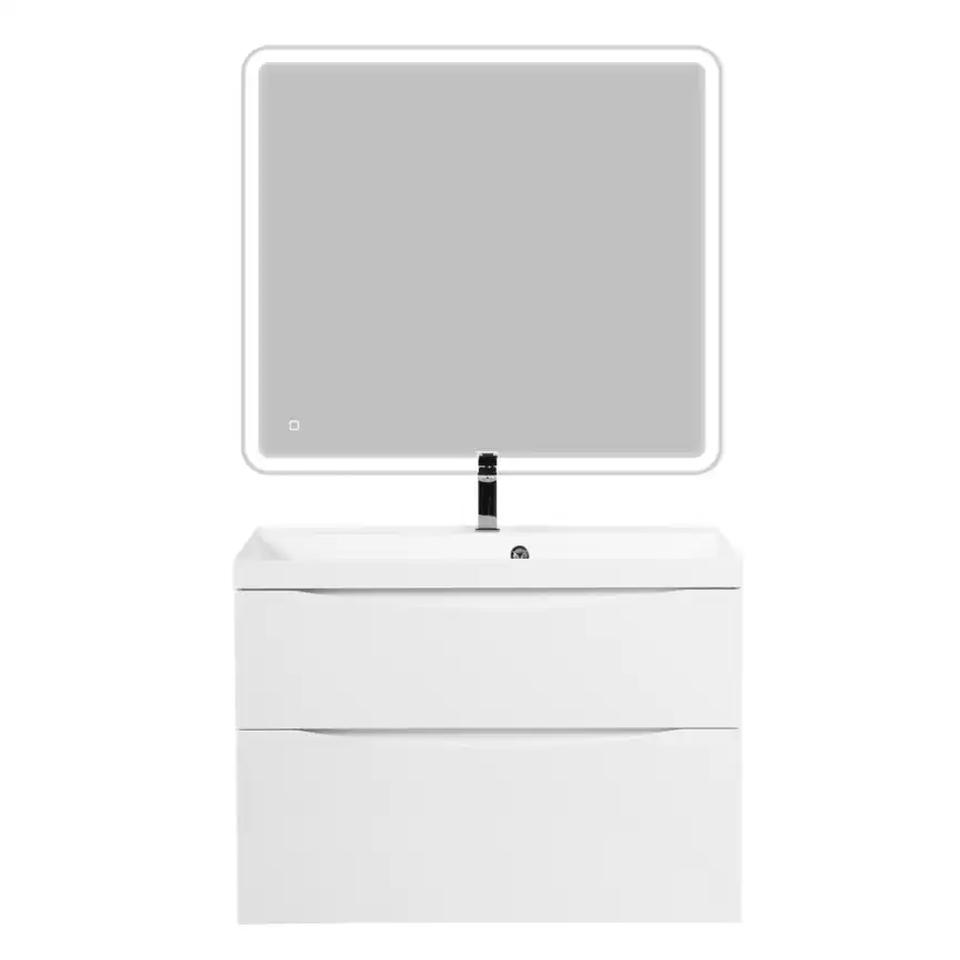 Тумба под раковину BelBagno MARINO-H60-800-2C-SO-BL-P подвесная Bianco Lucido фото 4
