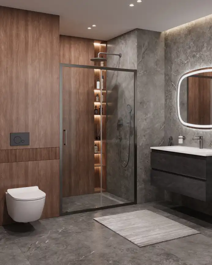 Душевая дверь CEZARES MOLVENO-BF-1-120-C-GM-IV стекло Прозрачное, профиль Оружейная сталь фото 1