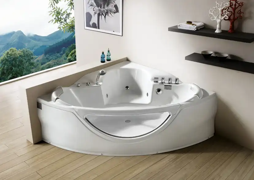 Акриловая ванна Gemy G9025 II B 155х155 с гидромассажем, угловая фото 2