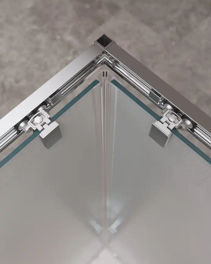 Душевой уголок CEZARES MOLVENO-A-22-90+20-P-Cr стекло Матовое рифленая, профиль Хром фото 3