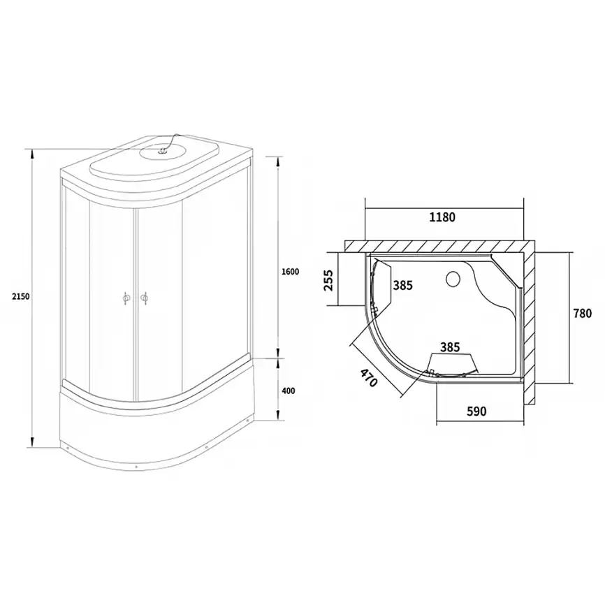 Душевая кабина Loranto 120х80, высокий поддон, Матовое стекло, CS-887EDTM/W-120 фото 3