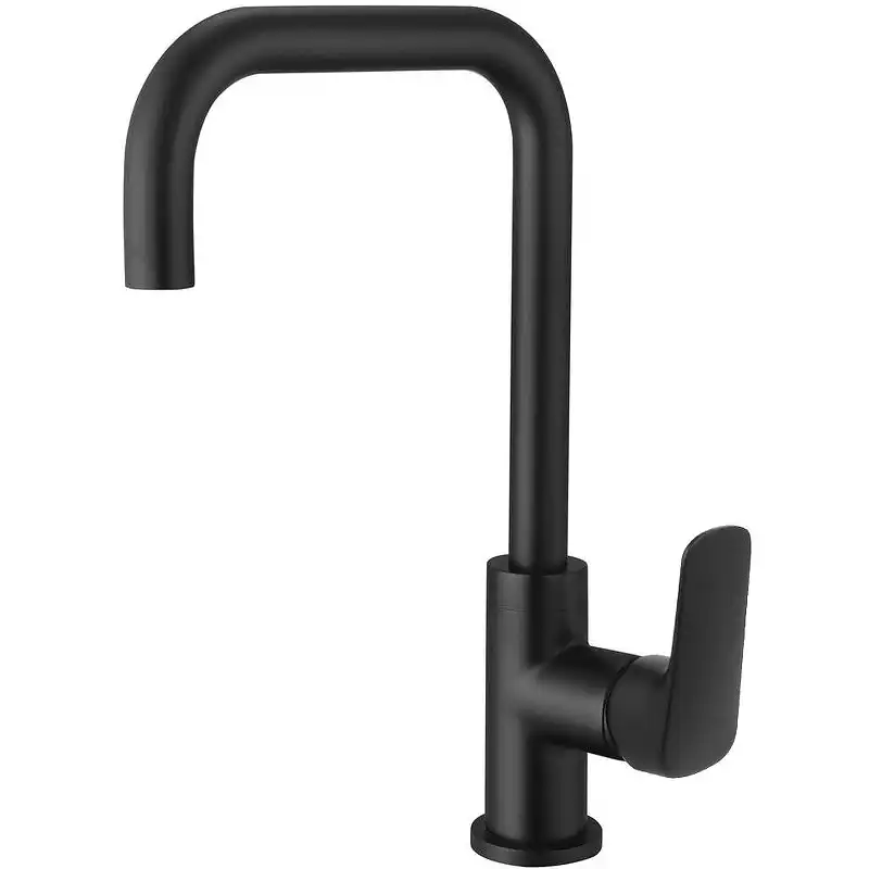 Смеситель для кухни Aquatek Вега AQ1081MB поворотный излив, Черный матовый фото 1