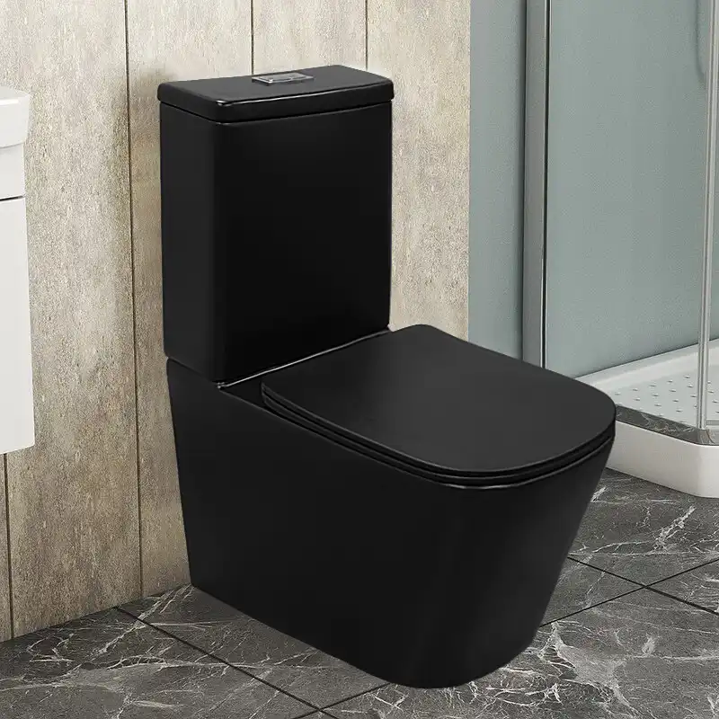 Унитаз-компакт Azario Black King AZ-8303-D напольный, безободковый, с бачком и сидением микролифт, цвет черный матовый фото 9