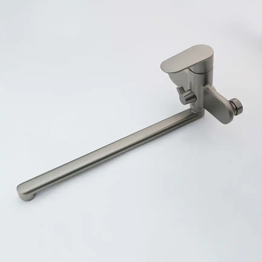 Смеситель для ванны Aquatek Ника AQ1842BGM с длинным изливом, Оружейная сталь фото 4