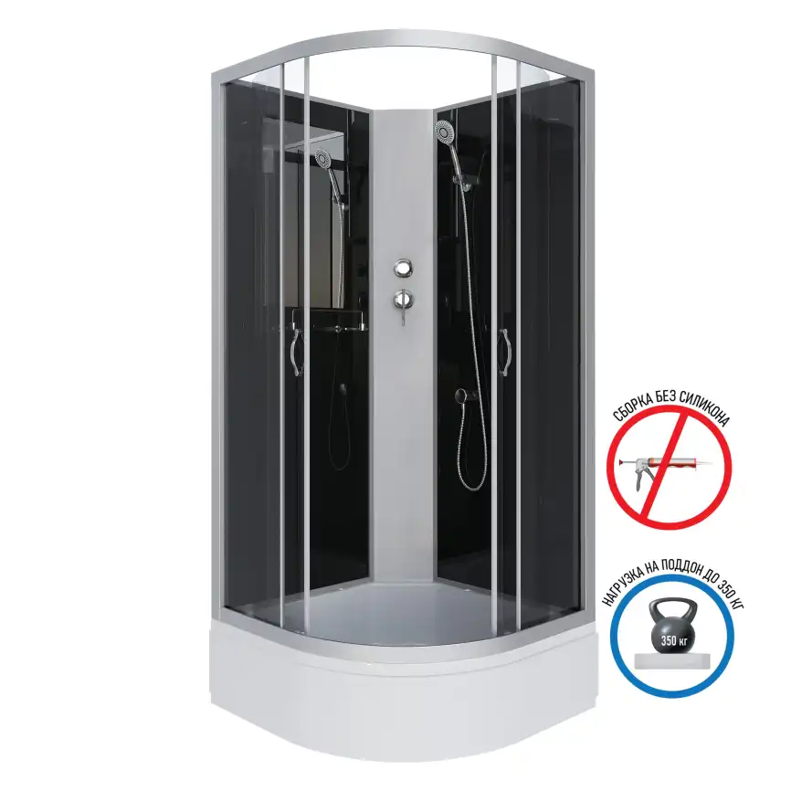 Душевая кабина Niagara Classic 100х100х200 NG-3502-14BK средний поддон, без гидромассажа, 35021434BK фото 1