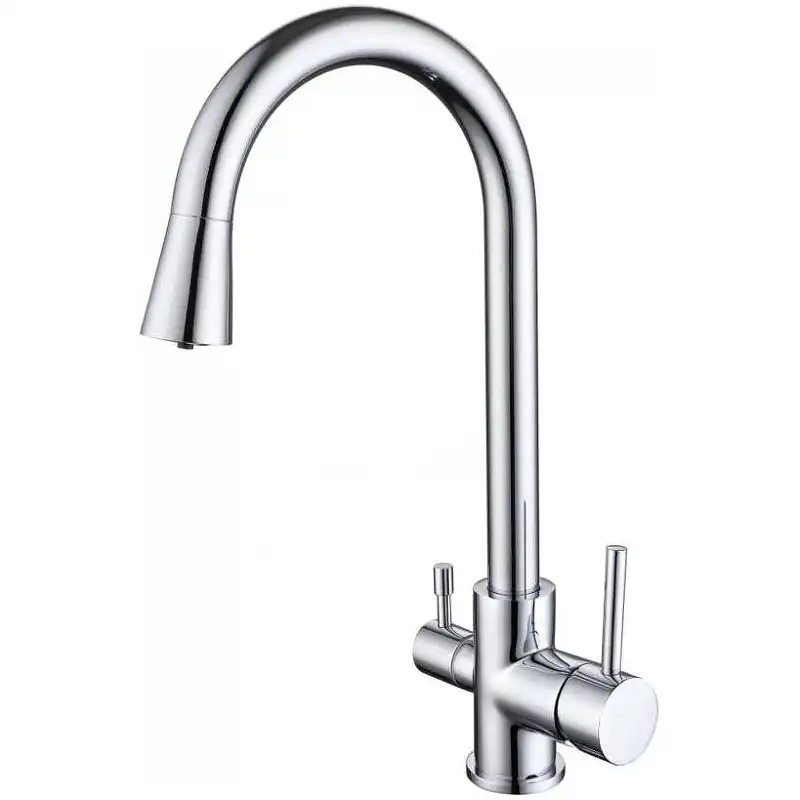 Смеситель для кухни Aquatek Вега AQ1085CR с подключением к фильтру с питьевой водой, Хром фото 1