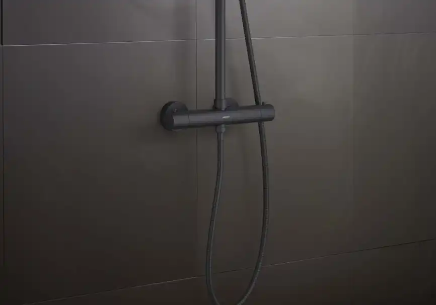 Душевая система Aquatek ЕВРОПА AQ2343MB с термостатом, Черный матовый фото 8