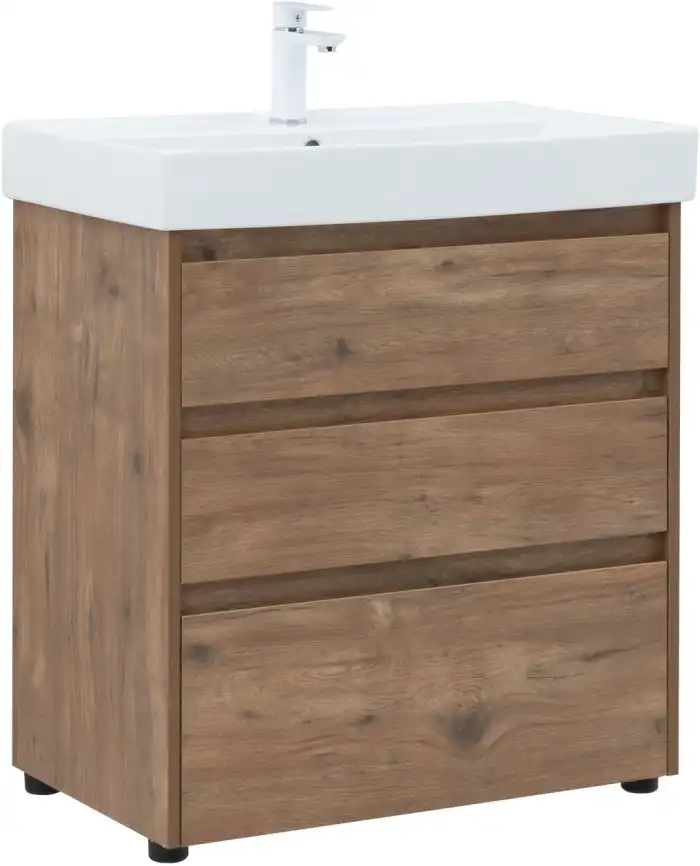Тумба под раковину Aquanet Nova Lite 75 дуб рустикальный (3 ящика) 302474 фото 1