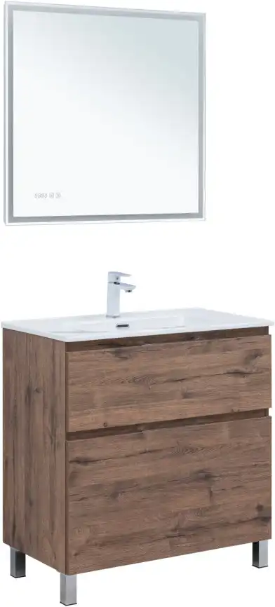 Тумба под раковину Aquanet Алвита New 80 напольная, дуб веллингтон табак, 344129 фото 7