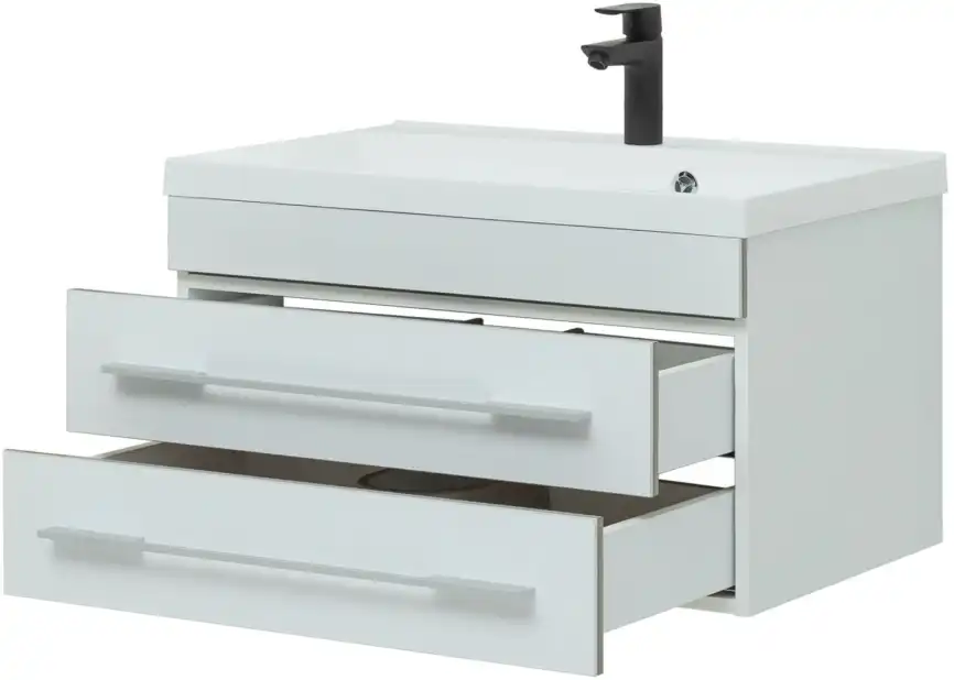Тумба под раковину Aquanet Верона 75 белый (подвесная 2 ящика) 176669 фото 10