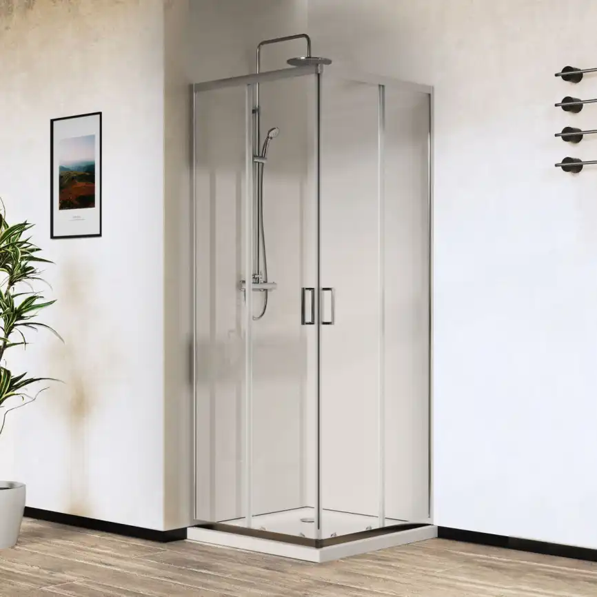 Душевой уголок Vincea City 80х80 VSS-5CT800CL, профиль хром, стекло Прозрачное фото 1