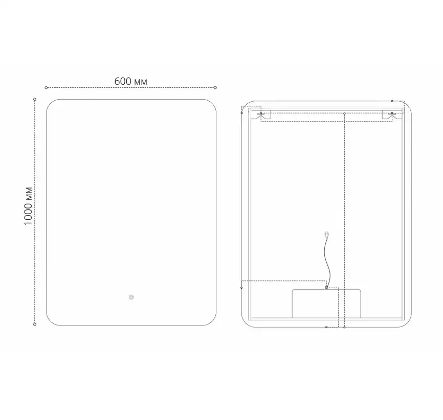 Зеркало Grossman ELEGANS-промо 60х100 17601001 с подстветкой, сенсорный выключатель фото 3