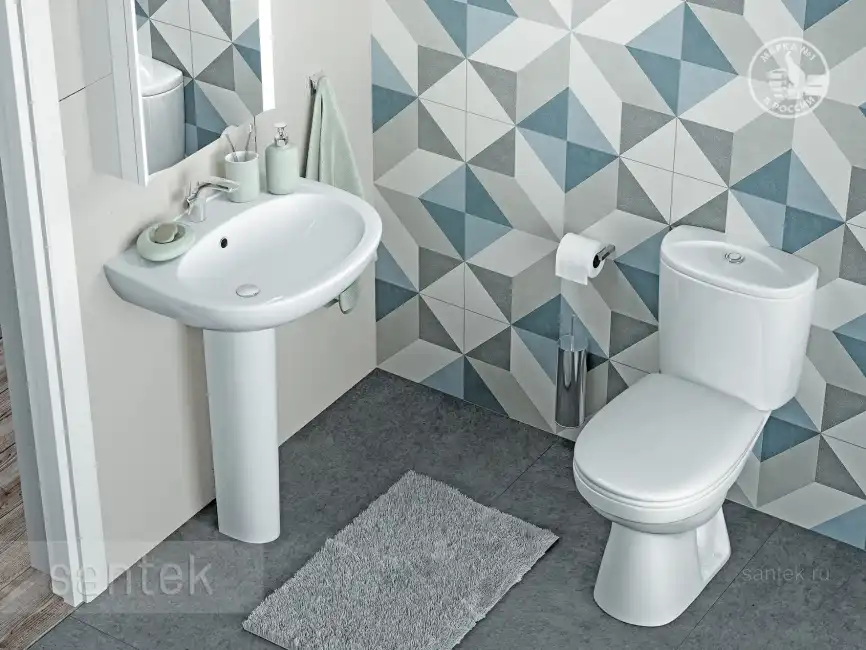 Унитаз-компакт Santek Анимо с горизонтальным выпуском, эконом- 1 реж., полипропилен, 1WH110035 фото 7