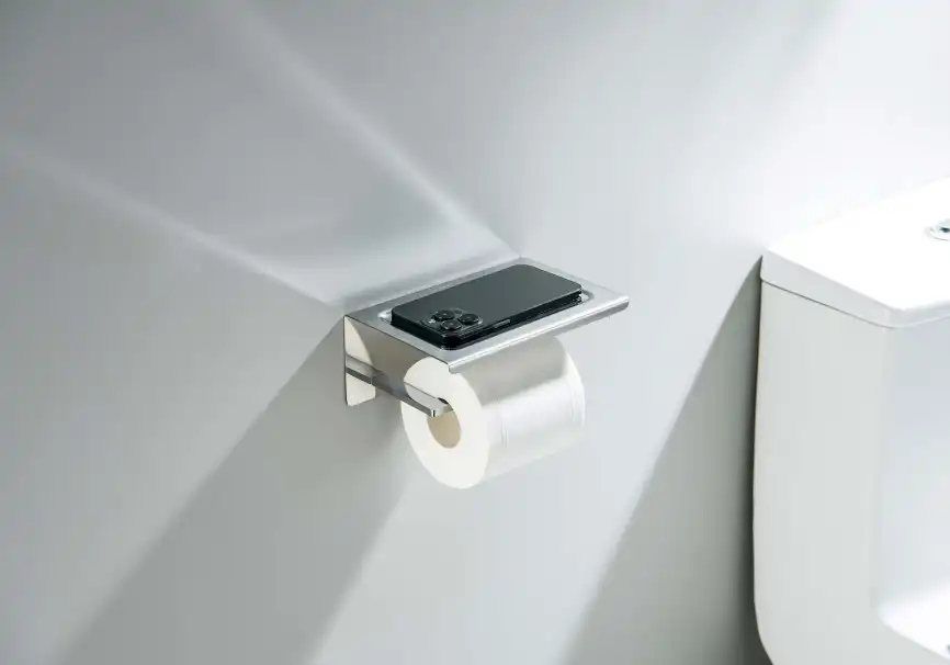 Держатель туалетной бумаги Aquatek Либра AQ4309CR с полкой, Хром фото 4