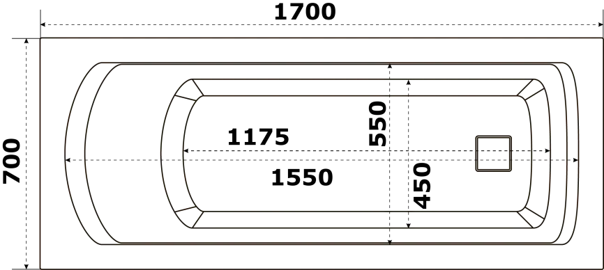 Акриловая ванна Bas Аякс 170x70 без гидромассажа фото 3