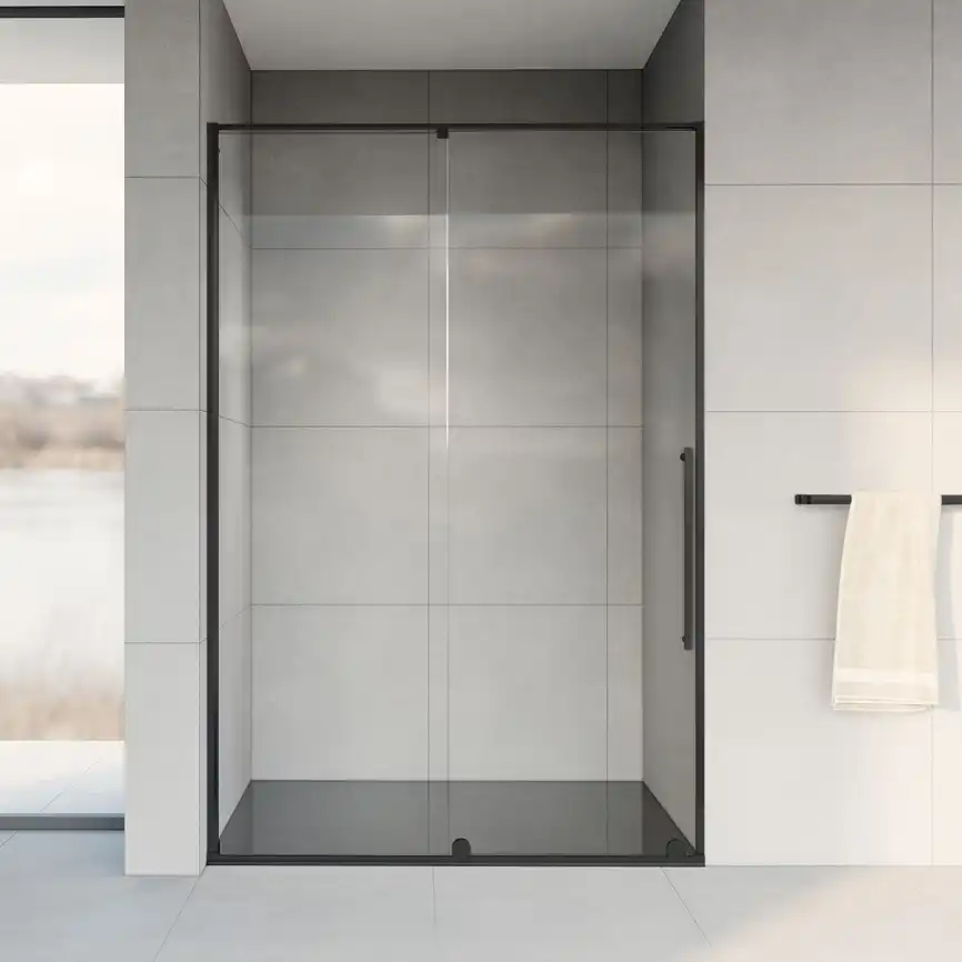 Душевая дверь Vincea Arno 120 VPS-1A120CLB, раздвижная, профиль черный, стекло прозрачное фото 1