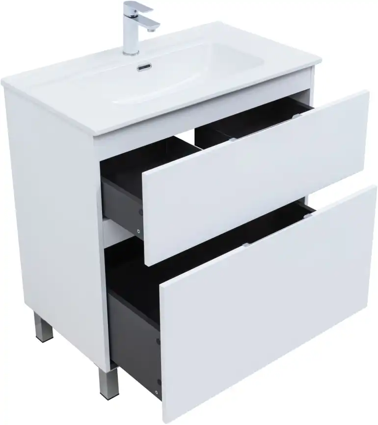 Тумба под раковину Aquanet Алвита New 80 напольная, белый матовый, 344134 фото 4