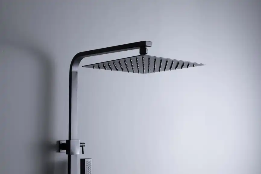 Душевая система Allen Brau Infinity 5.21029-31 для ванны с изливом, верхний и ручной душ, Черный матовый фото 4