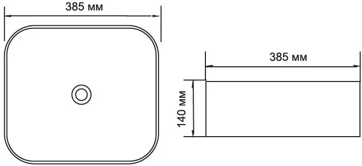 Раковина накладная Aquanet CITY-1-MB 38,5х38,5х14 квадратная, Черная матовая фото 2