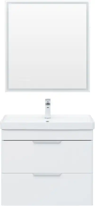 Тумба под раковину Aquanet Ирис new 70 белый глянец (2 ящика) 310145 фото 10