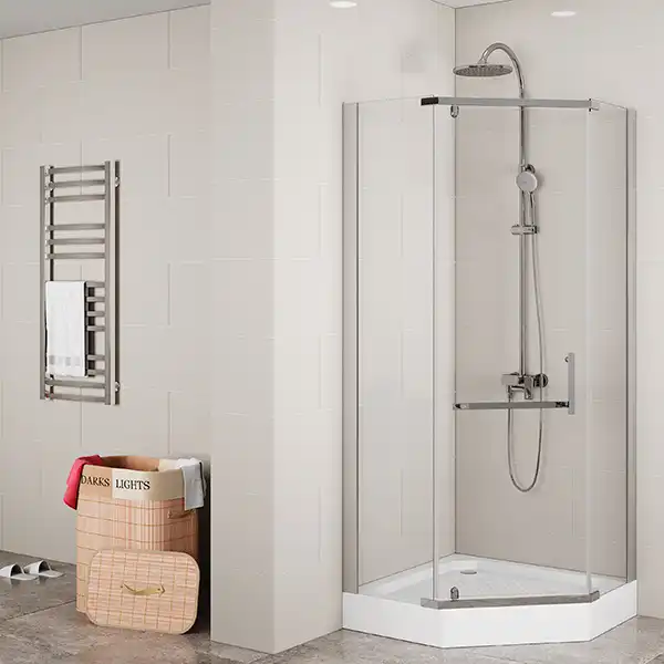 Душевой уголок Mirsant Aurora 90х90 профиль Хром стекло прозрачное фото 1