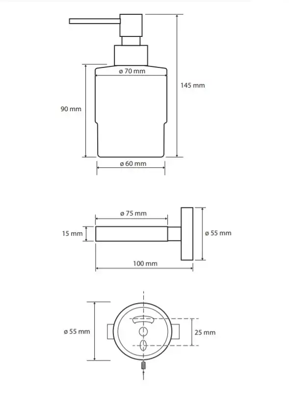 Настенный дозатор для жидкого мыла 14,5 см BEMETA WHITE Белый матовый 104109104 фото 2