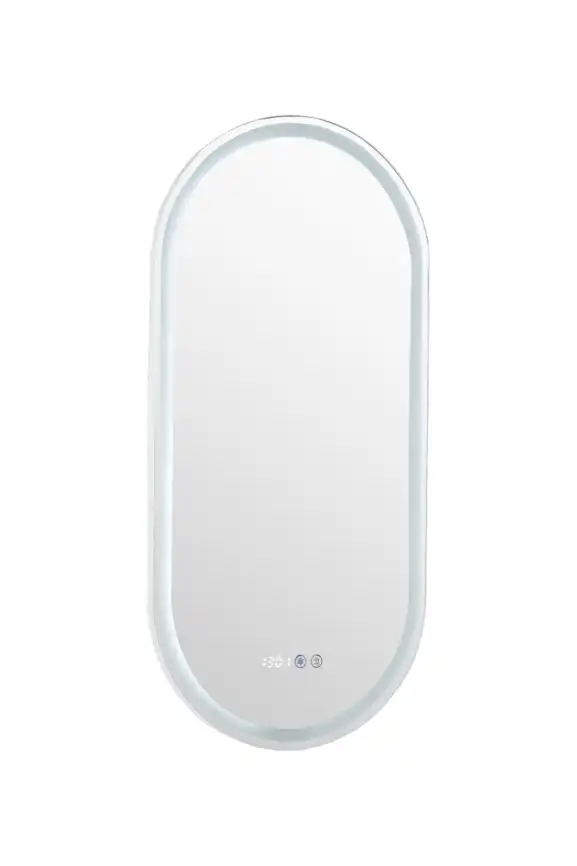 Зеркало Aquanet Монте 45х90 288969 с подсветкой, сенсорный выключатель с функцией диммера, с подогревом, с цифровым термометром и часами Белый фото 5