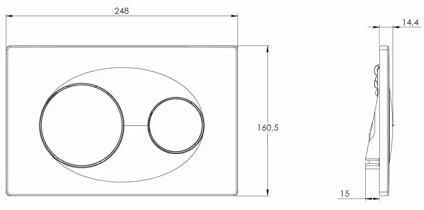 Кнопка смыва Azario AZ-8200-0010 двойная, хром матовый фото 3