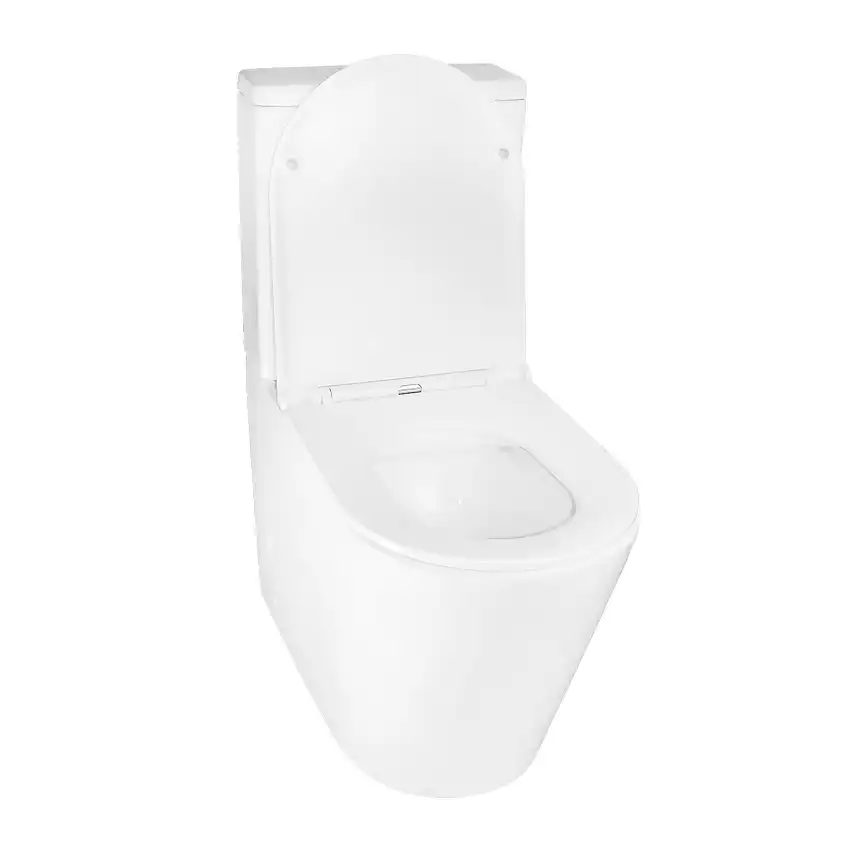 Унитаз напольный Azario Maro AZ-2125 безободковый, с бачком и сидением микролифт, Белый глянцевый фото 3