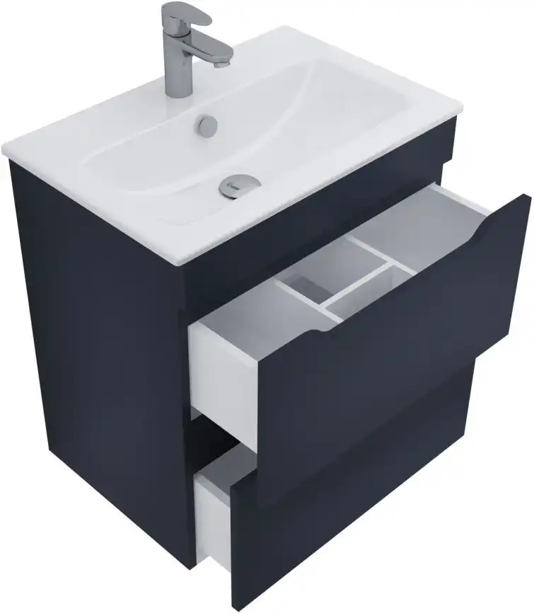 Тумба под раковину Aquanet Практика 60 маренго (2 ящика), 330458 фото 4