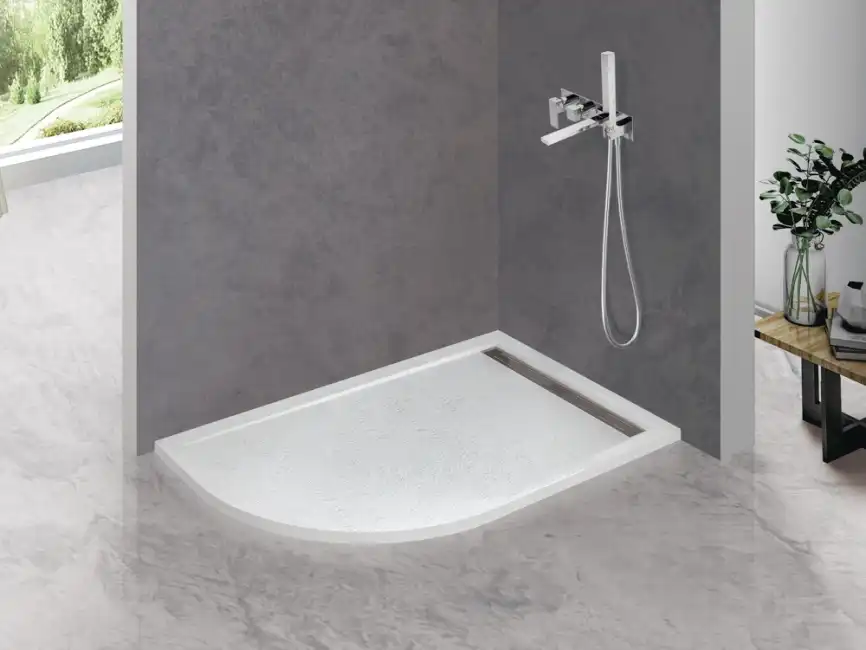 Душевой поддон Cezares TRAY-AS 120х90 из искусственного камня TRAY-AS-RH-120/90-550-30-W-R Белый фото 2