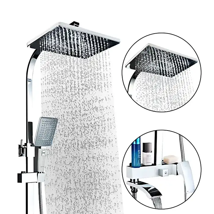 Душевая система Gappo G2407-8  с поворотным изливом, Хром / Белый фото 7