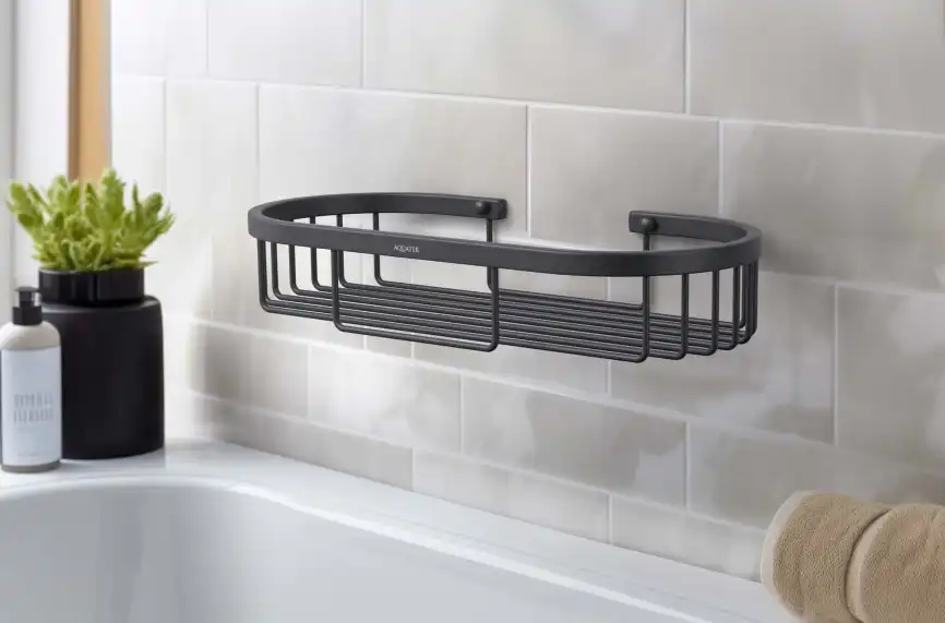 Полка для душа Aquatek AQ4916MB, Черный матовый фото 3