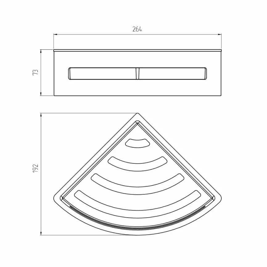 Полка угловая AVS Kori, 20х20 см, оружейная сталь фото 2