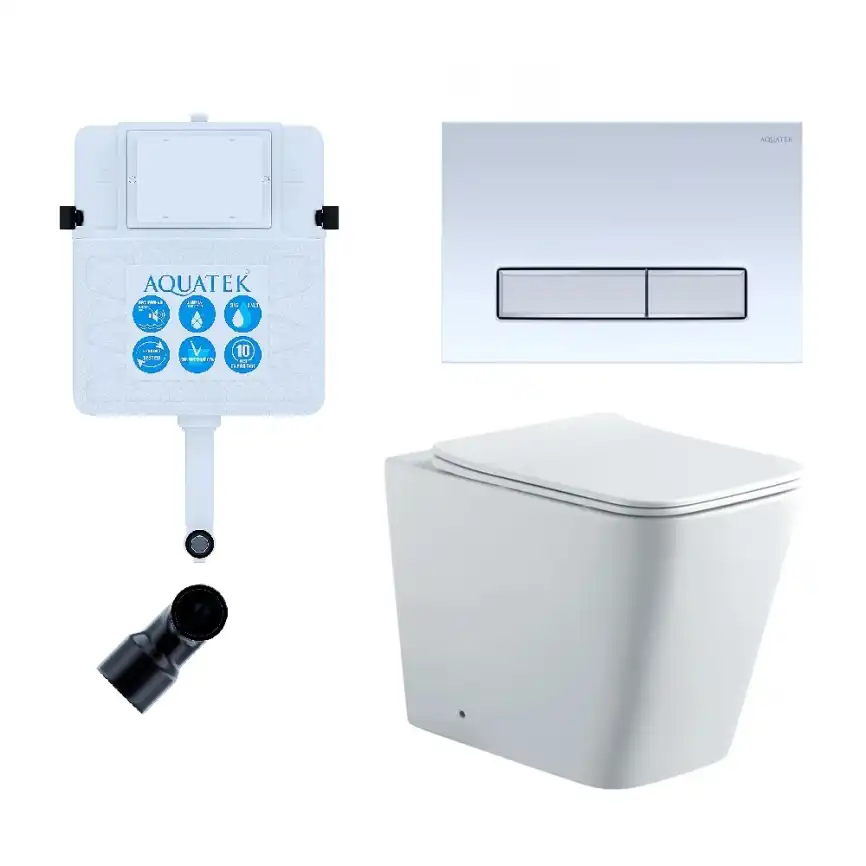 Унитаз с инсталляцией SET BW AQUATEK ЛИБРА N-030 3в1 с сиденьем микролифт и Белой клавишей смыва фото 1