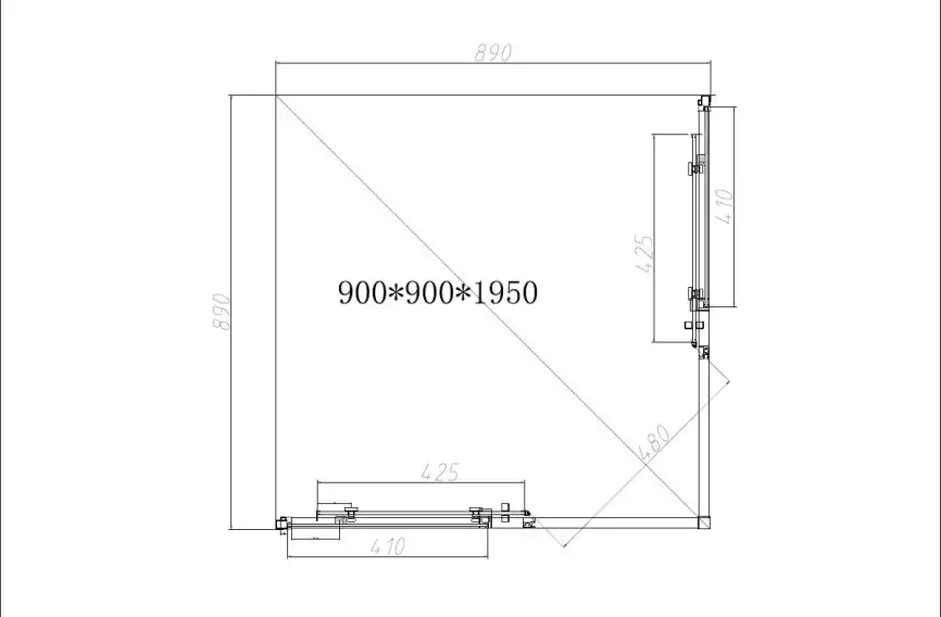 Душевой уголок Vincea Slim-N 90х90 VSS-4SN900CLGM, дверь раздвижная, профиль вороненая сталь, стекло прозрачное фото 6