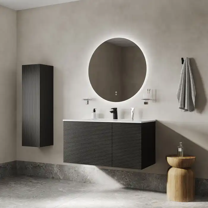 Тумба с раковиной IDDIS Bild 100, подвесная, Темно-серый, BIL10G0i95K фото 11