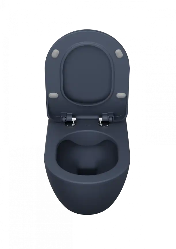 Унитаз подвесной безободковый Creavit Free FE322-11BM00E-0000 с сиденьем микролифт Базальт матовый фото 3