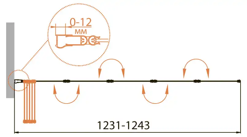 Шторка на ванну CEZARES RELAX-V-5-120/140-P-Bi-L стекло Матовое рифленая, профиль Белый фото 2