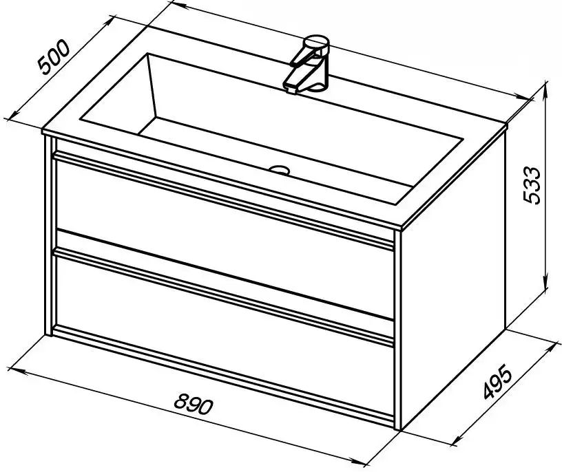 Тумба под раковину Aquanet Lino 90 белый матовый 253904 фото 3
