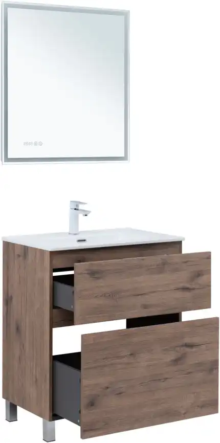 Тумба под раковину Aquanet Алвита New 70 напольная, дуб веллингтон табак, 344128 фото 6