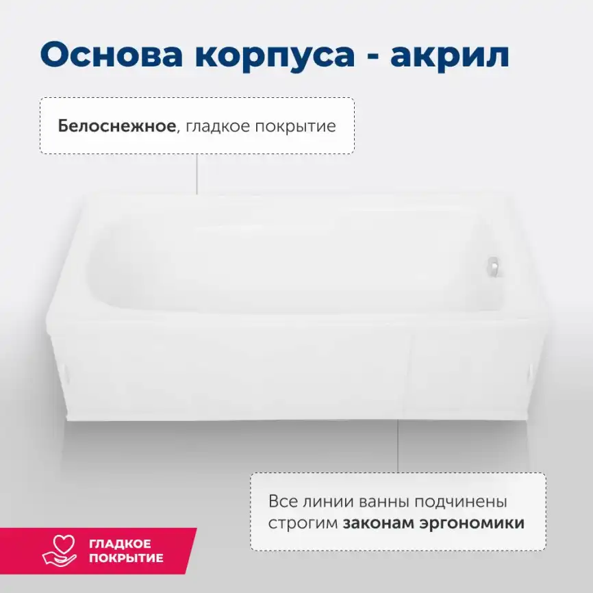 Акриловая ванна Aquanet Extra 170х70 (205482), на каркасе, белая фото 9