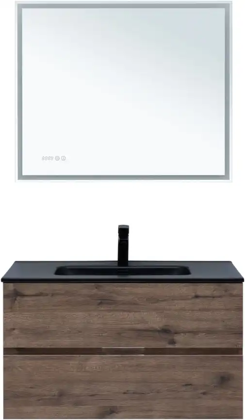 Тумба под раковину Aquanet Алвита New 90 2 ящика, дуб веллингтон табак 334187 фото 9