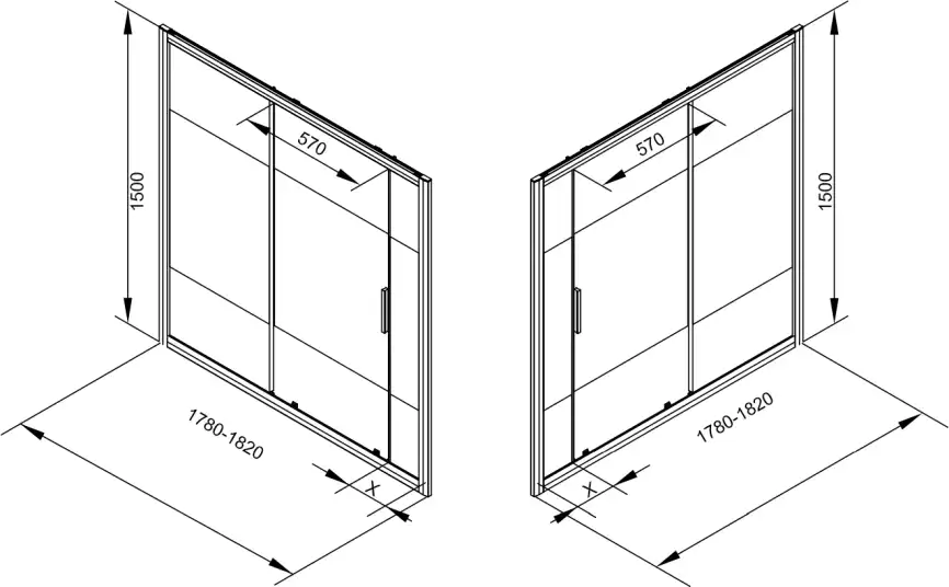 Шторка для ванны Aquanet Practic 180 см, AE10-B-180H150U-CP, профиль Хром, стекло С шелкографией фото 4
