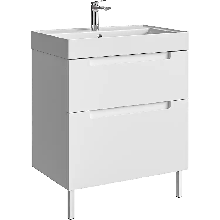 Тумба с раковиной напольная Aqwella Vancouver 70 VAN01072N, с двумя ящиками, цвет белый фото 1
