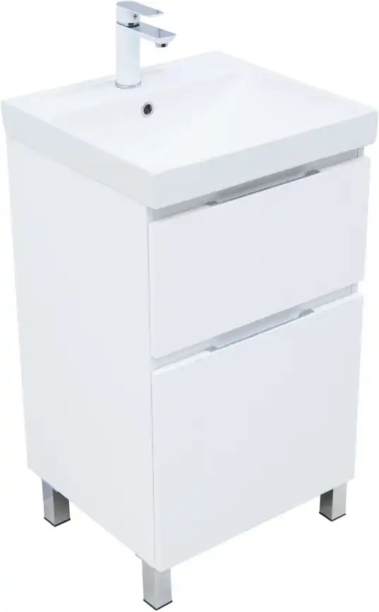 Тумба под раковину Aquanet Алвита New 50 напольная, белый матовый, 344131 фото 5