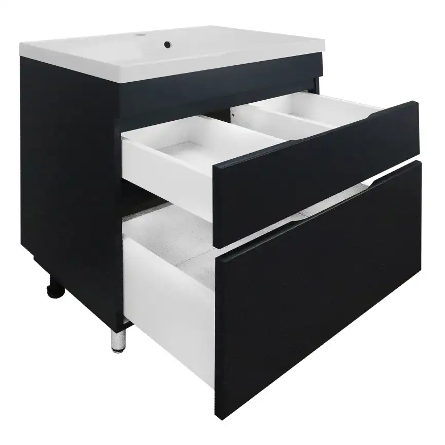 Тумба с раковиной Azario Эстима 70 CS00094595, напольная, Графит фото 2